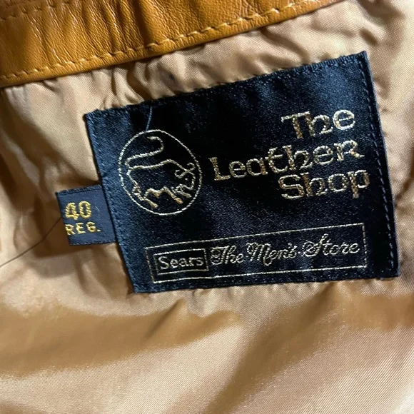 Vintage Sears The Leather Shop Tan Leather Jacket